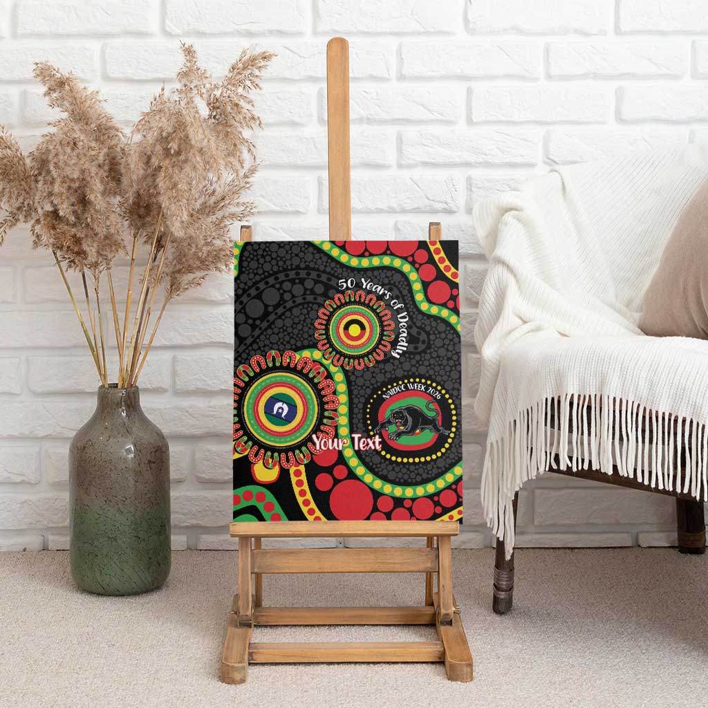 Panthers NAIDOC Week 2026 Personalised Canvas Wall Art 50 Years of Deadly Aboriginal Art Black