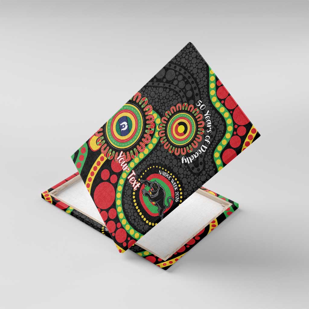 Panthers NAIDOC Week 2026 Personalised Canvas Wall Art 50 Years of Deadly Aboriginal Art Black