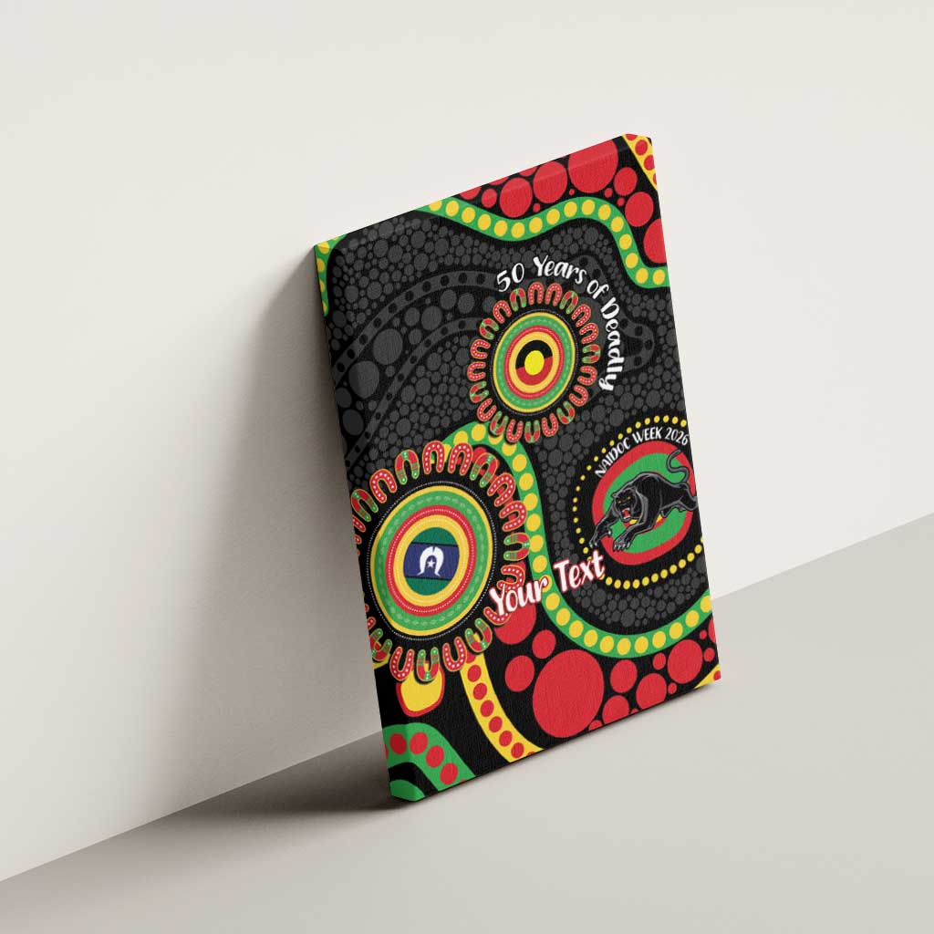 Panthers NAIDOC Week 2026 Personalised Canvas Wall Art 50 Years of Deadly Aboriginal Art Black