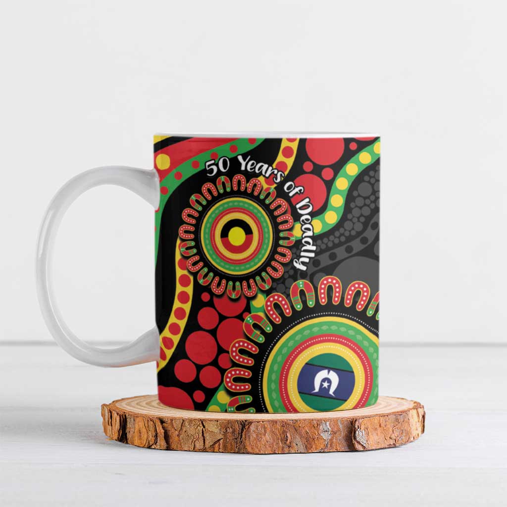 Panthers NAIDOC Week 2026 Personalised Ceramic Mug 50 Years of Deadly Aboriginal Art Black