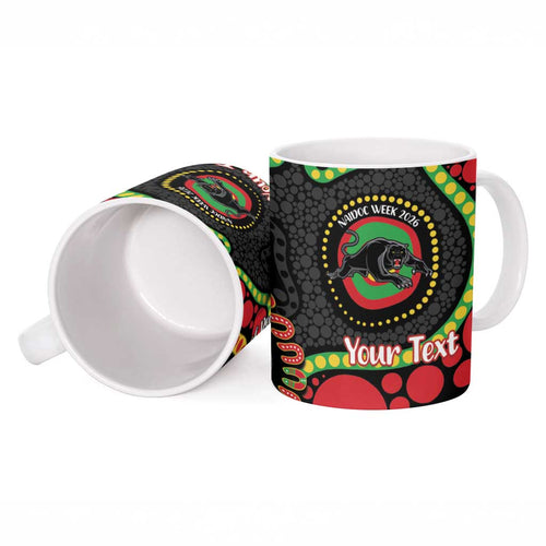 Panthers NAIDOC Week 2026 Personalised Ceramic Mug 50 Years of Deadly Aboriginal Art Black