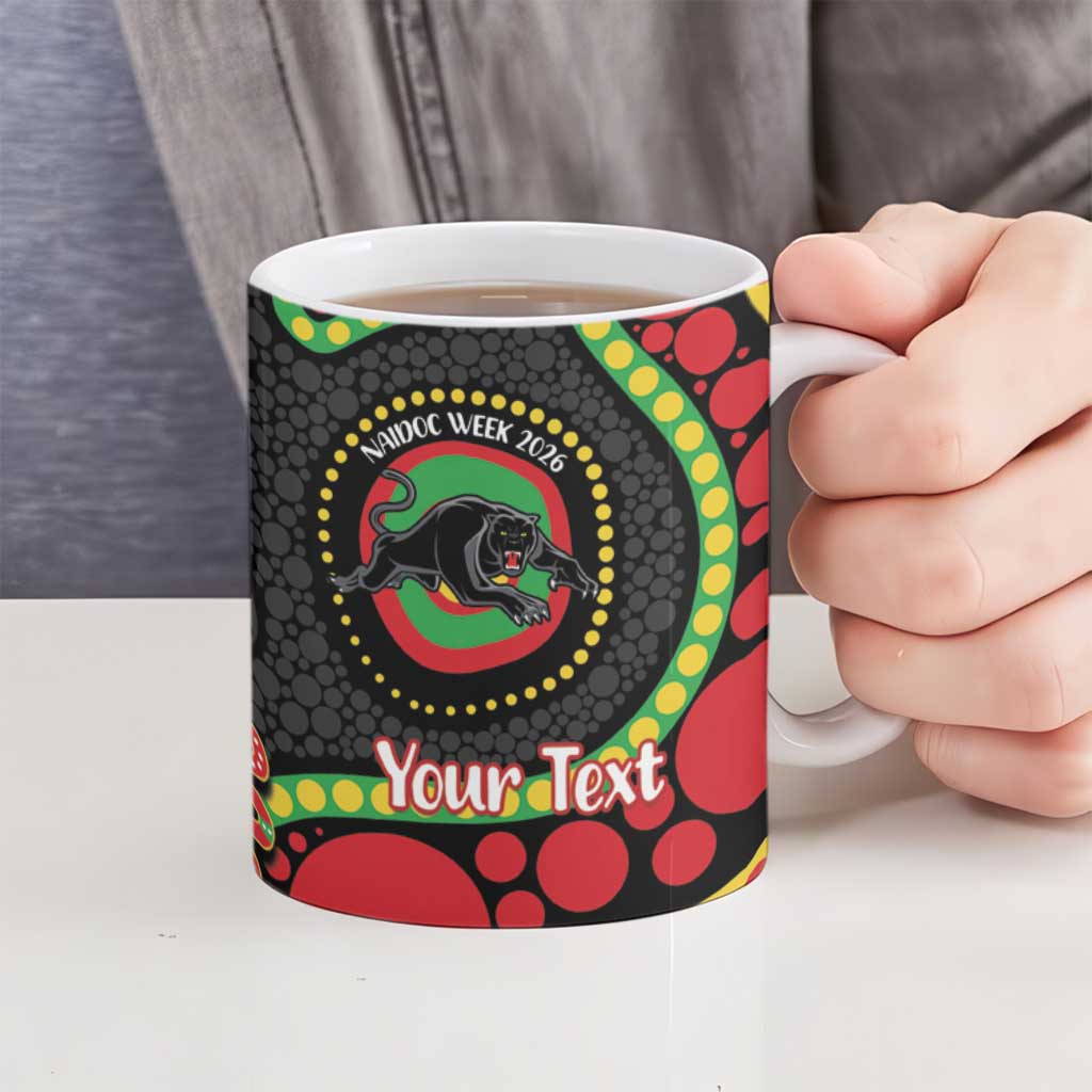 Panthers NAIDOC Week 2026 Personalised Ceramic Mug 50 Years of Deadly Aboriginal Art Black