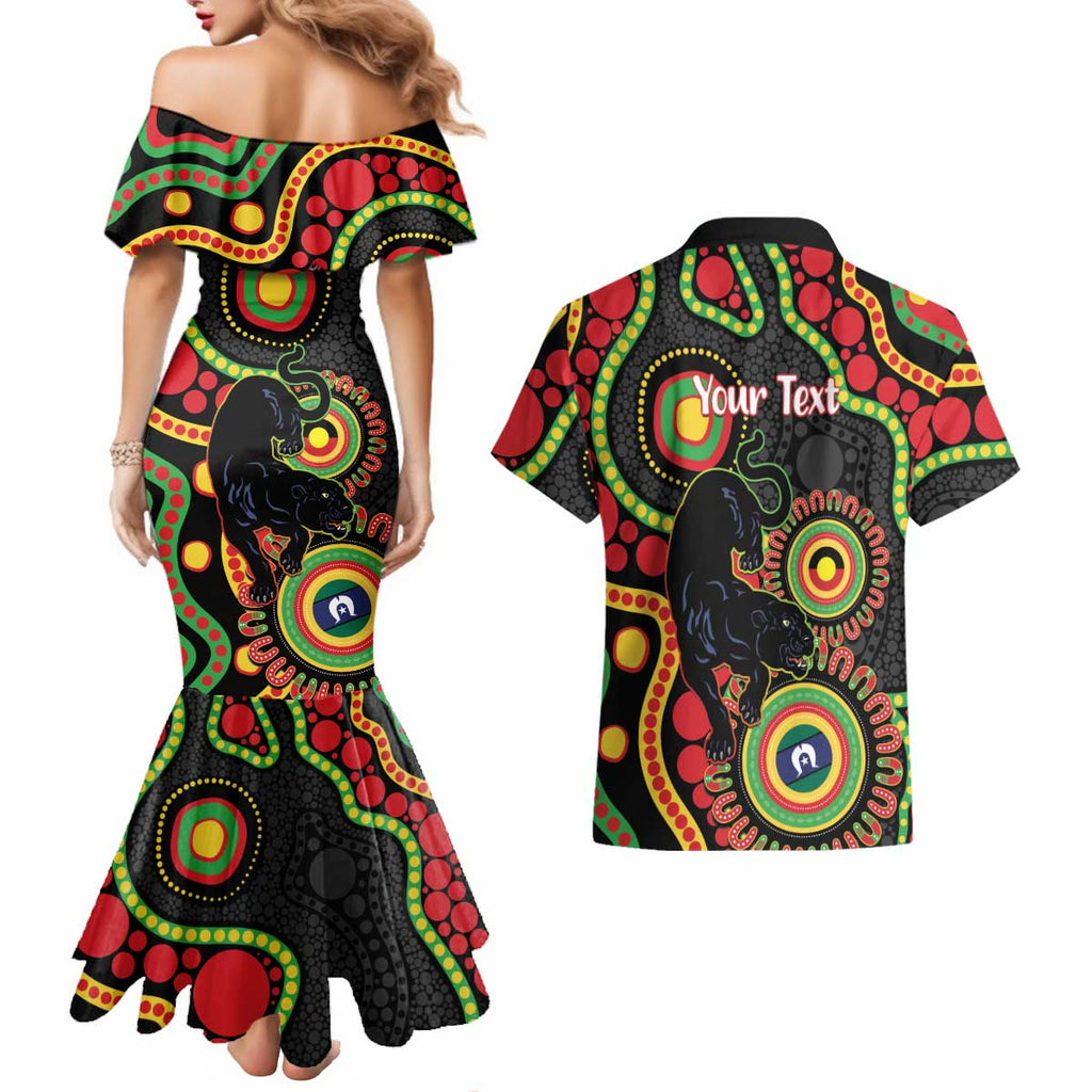 Panthers NAIDOC Week 2026 Personalised Couples Matching Mermaid Dress and Hawaiian Shirt 50 Years of Deadly Aboriginal Art Black