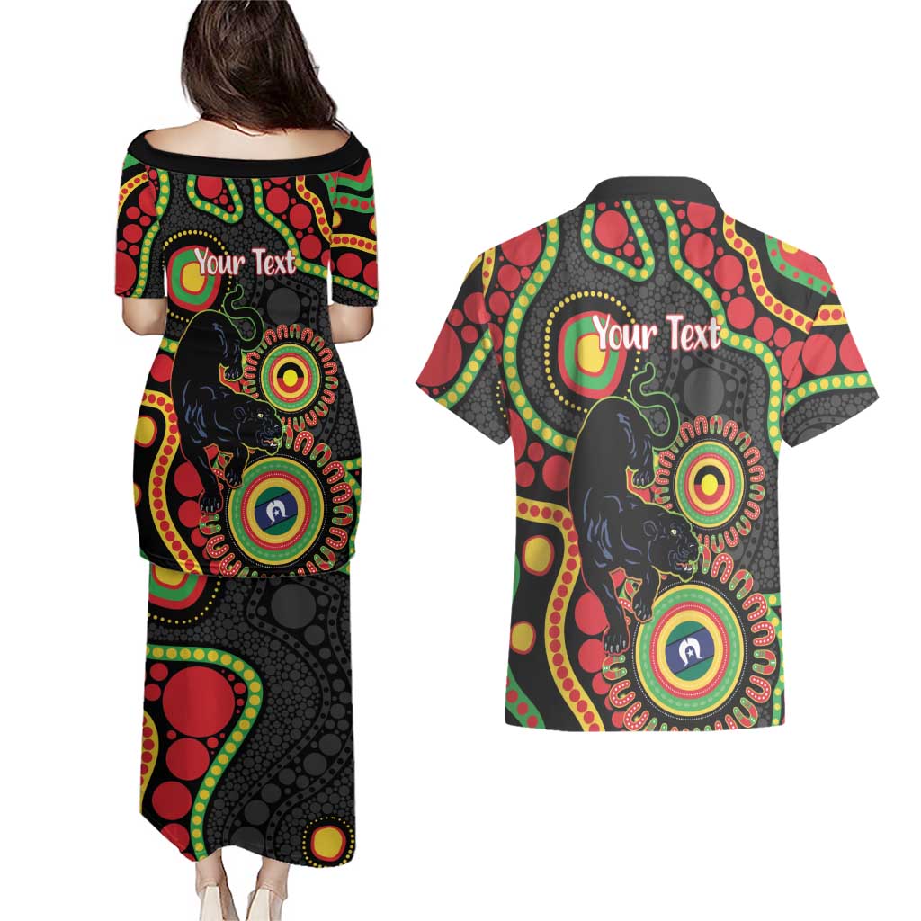Panthers NAIDOC Week 2026 Personalised Couples Matching Puletasi and Hawaiian Shirt 50 Years of Deadly Aboriginal Art Black