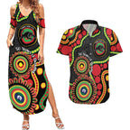 Panthers NAIDOC Week 2026 Personalised Couples Matching Summer Maxi Dress and Hawaiian Shirt 50 Years of Deadly Aboriginal Art Black