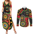 Panthers NAIDOC Week 2026 Personalised Couples Matching Summer Maxi Dress and Long Sleeve Button Shirt 50 Years of Deadly Aboriginal Art Black