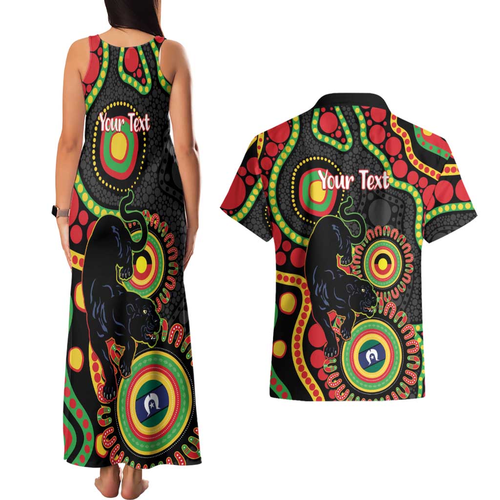 Panthers NAIDOC Week 2026 Personalised Couples Matching Tank Maxi Dress and Hawaiian Shirt 50 Years of Deadly Aboriginal Art Black