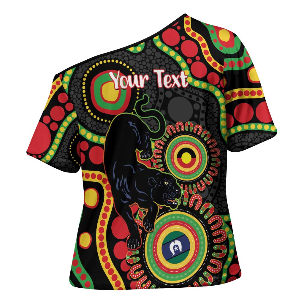 Panthers NAIDOC Week 2026 Personalised Cross Shoulder Shirt 50 Years of Deadly Aboriginal Art Black