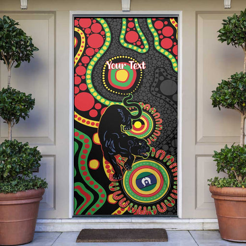 Panthers NAIDOC Week 2026 Personalised Door Cover 50 Years of Deadly Aboriginal Art Black