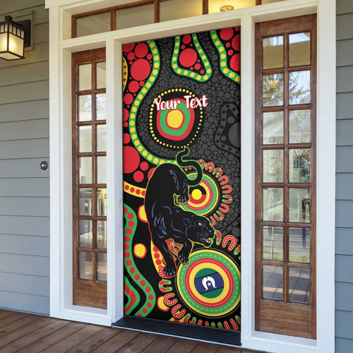 Panthers NAIDOC Week 2026 Personalised Door Cover 50 Years of Deadly Aboriginal Art Black