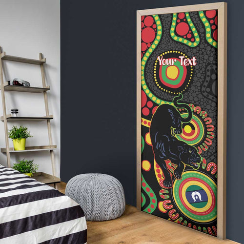 Panthers NAIDOC Week 2026 Personalised Door Cover 50 Years of Deadly Aboriginal Art Black
