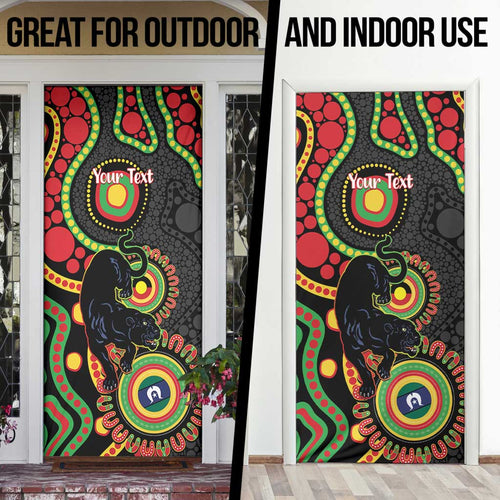 Panthers NAIDOC Week 2026 Personalised Door Cover 50 Years of Deadly Aboriginal Art Black