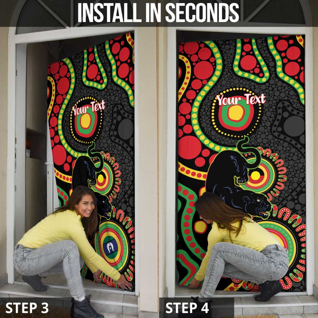 Panthers NAIDOC Week 2026 Personalised Door Cover 50 Years of Deadly Aboriginal Art Black