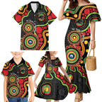 Panthers NAIDOC Week 2026 Personalised Family Matching Mermaid Dress and Hawaiian Shirt 50 Years of Deadly Aboriginal Art Black