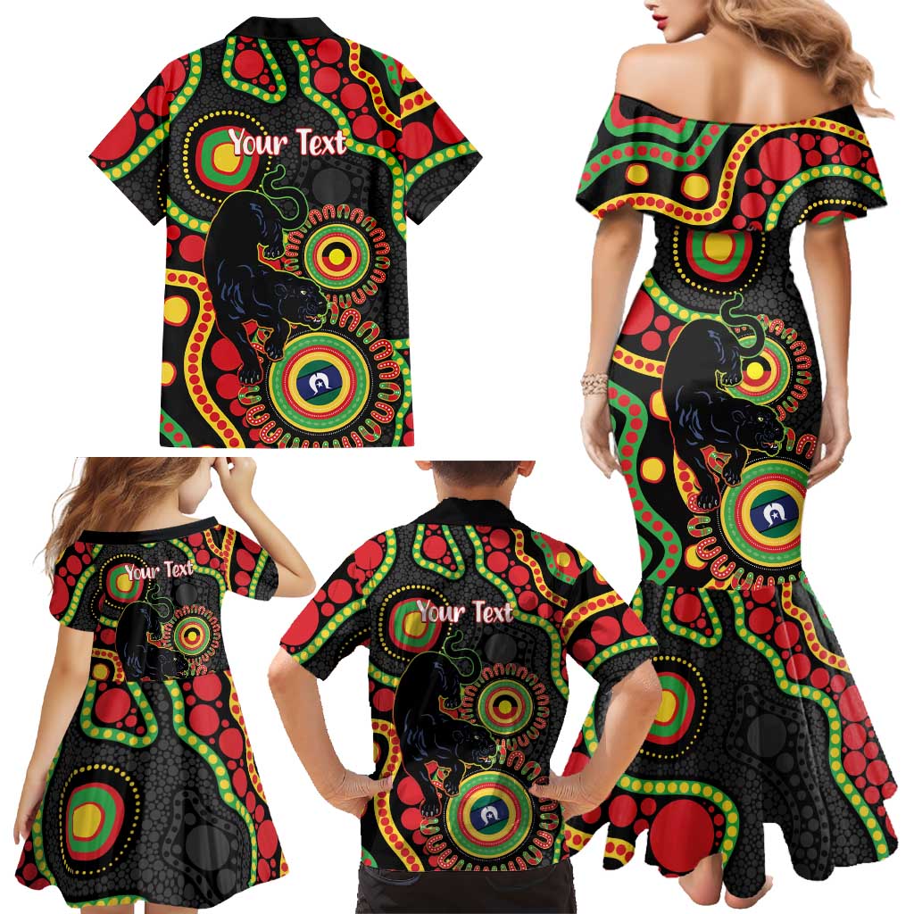 Panthers NAIDOC Week 2026 Personalised Family Matching Mermaid Dress and Hawaiian Shirt 50 Years of Deadly Aboriginal Art Black