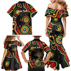 Panthers NAIDOC Week 2026 Personalised Family Matching Mermaid Dress and Hawaiian Shirt 50 Years of Deadly Aboriginal Art Black
