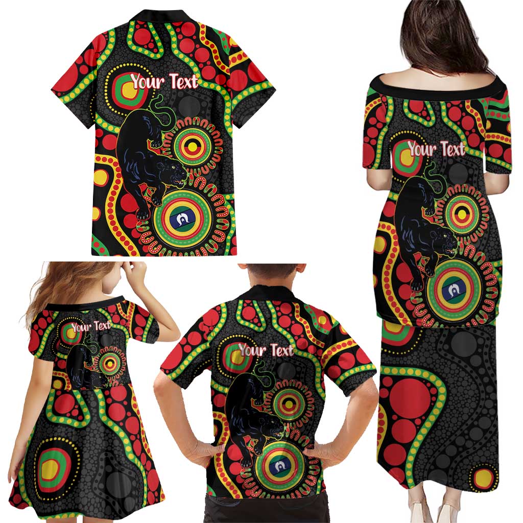 Panthers NAIDOC Week 2026 Personalised Family Matching Puletasi and Hawaiian Shirt 50 Years of Deadly Aboriginal Art Black