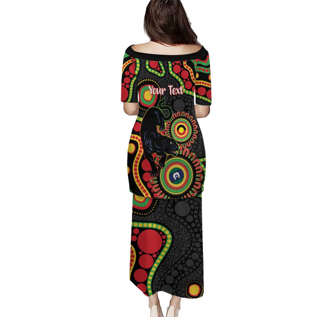 Panthers NAIDOC Week 2026 Personalised Family Matching Puletasi and Hawaiian Shirt 50 Years of Deadly Aboriginal Art Black