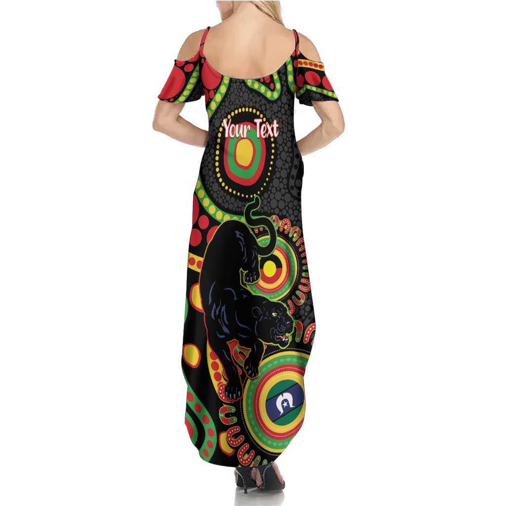 Panthers NAIDOC Week 2026 Personalised Family Matching Summer Maxi Dress and Hawaiian Shirt 50 Years of Deadly Aboriginal Art Black