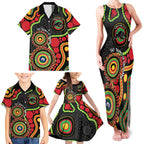 Panthers NAIDOC Week 2026 Personalised Family Matching Tank Maxi Dress and Hawaiian Shirt 50 Years of Deadly Aboriginal Art Black