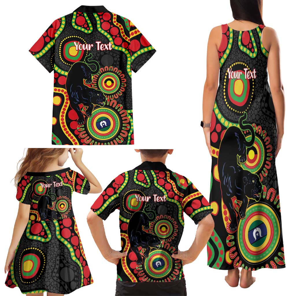 Panthers NAIDOC Week 2026 Personalised Family Matching Tank Maxi Dress and Hawaiian Shirt 50 Years of Deadly Aboriginal Art Black