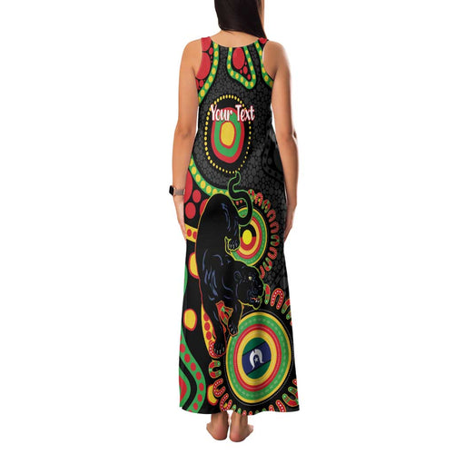 Panthers NAIDOC Week 2026 Personalised Family Matching Tank Maxi Dress and Hawaiian Shirt 50 Years of Deadly Aboriginal Art Black