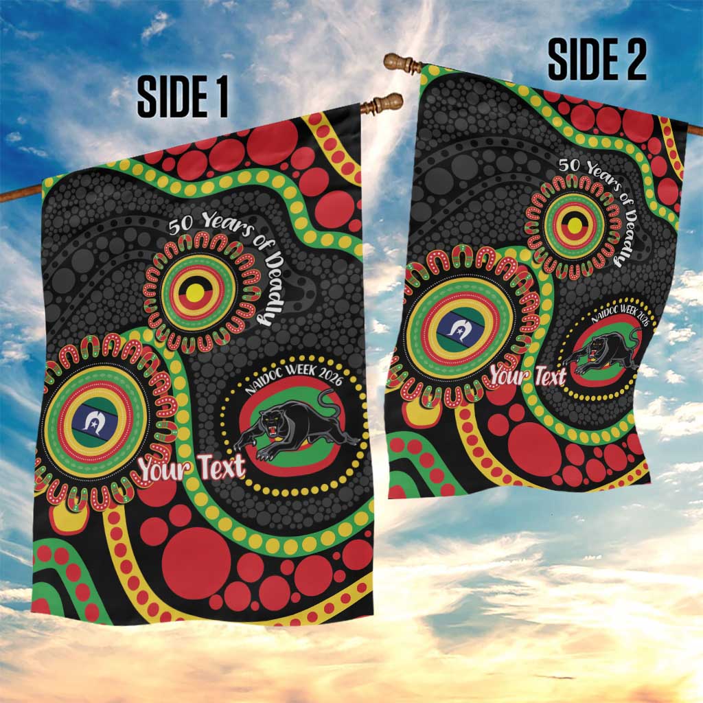 Panthers NAIDOC Week 2026 Personalised Garden Flag 50 Years of Deadly Aboriginal Art Black