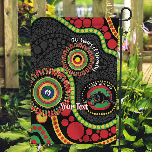 Panthers NAIDOC Week 2026 Personalised Garden Flag 50 Years of Deadly Aboriginal Art Black