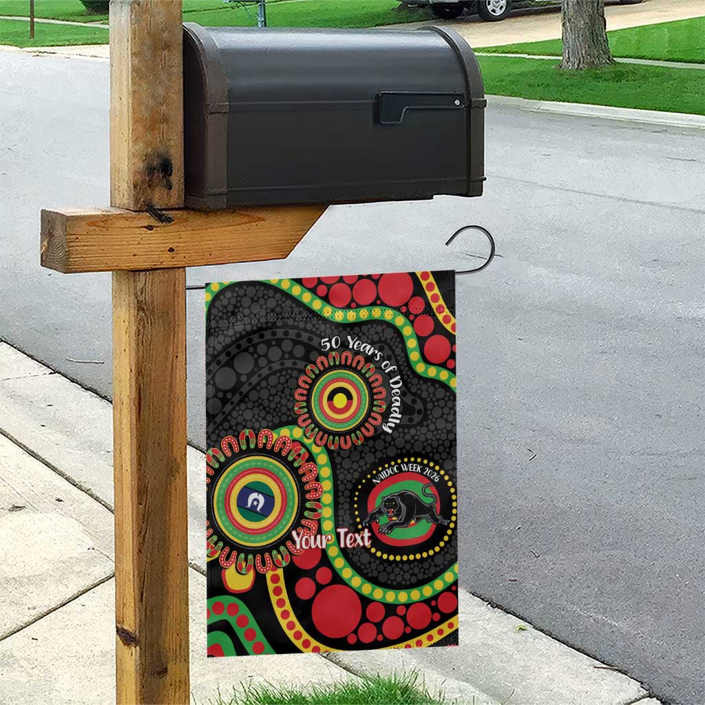 Panthers NAIDOC Week 2026 Personalised Garden Flag 50 Years of Deadly Aboriginal Art Black