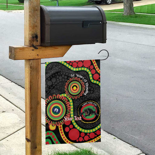 Panthers NAIDOC Week 2026 Personalised Garden Flag 50 Years of Deadly Aboriginal Art Black