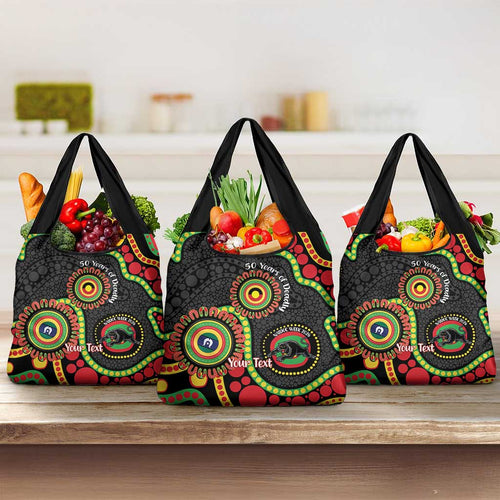 Panthers NAIDOC Week 2026 Personalised Grocery Bag 50 Years of Deadly Aboriginal Art Black