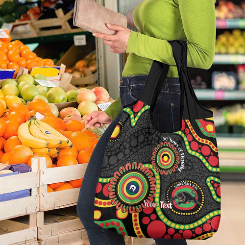 Panthers NAIDOC Week 2026 Personalised Grocery Bag 50 Years of Deadly Aboriginal Art Black