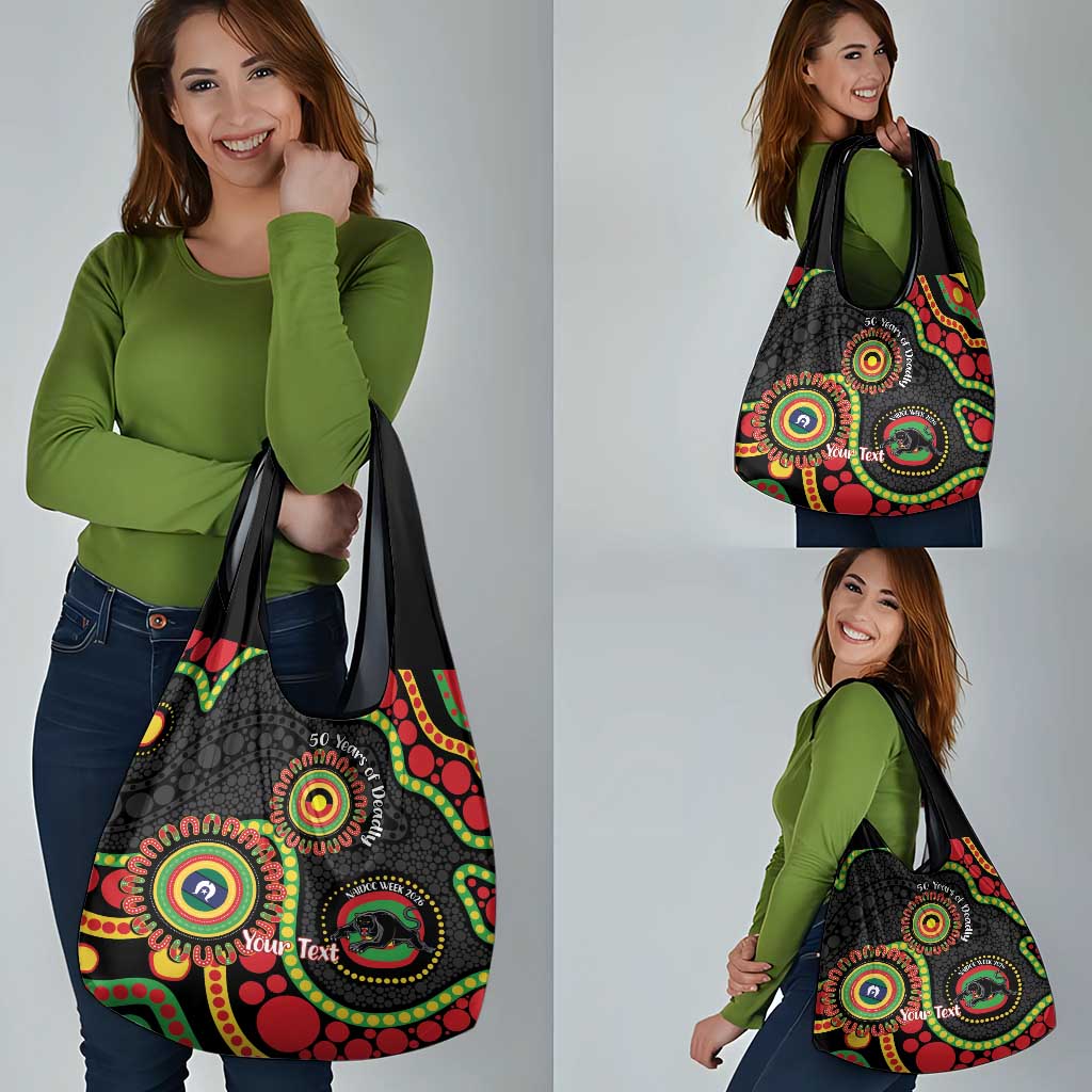 Panthers NAIDOC Week 2026 Personalised Grocery Bag 50 Years of Deadly Aboriginal Art Black