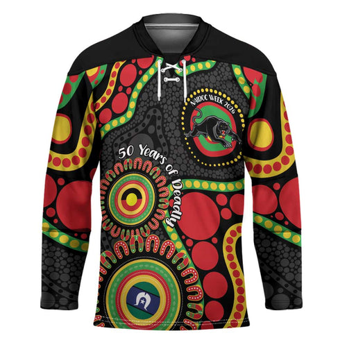 Panthers NAIDOC Week 2026 Personalised Hockey Jersey 50 Years of Deadly Aboriginal Art Black