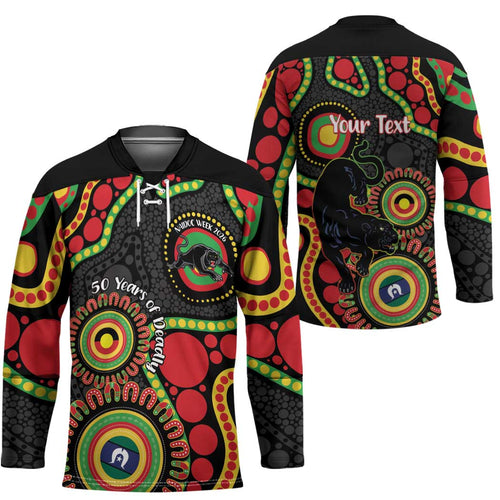 Panthers NAIDOC Week 2026 Personalised Hockey Jersey 50 Years of Deadly Aboriginal Art Black