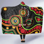 Panthers NAIDOC Week 2026 Personalised Hooded Blanket 50 Years of Deadly Aboriginal Art Black