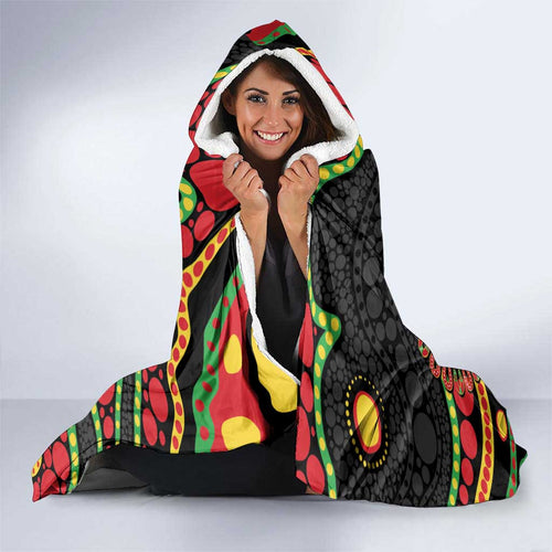 Panthers NAIDOC Week 2026 Personalised Hooded Blanket 50 Years of Deadly Aboriginal Art Black