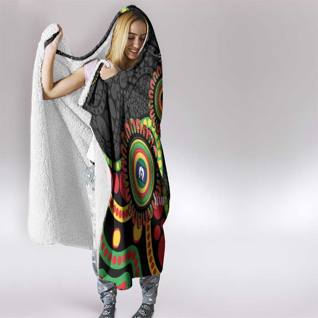 Panthers NAIDOC Week 2026 Personalised Hooded Blanket 50 Years of Deadly Aboriginal Art Black