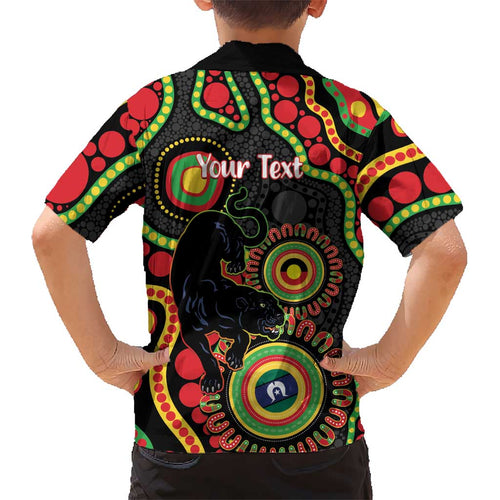 Panthers NAIDOC Week 2026 Personalised Kid Hawaiian Shirt 50 Years of Deadly Aboriginal Art Black