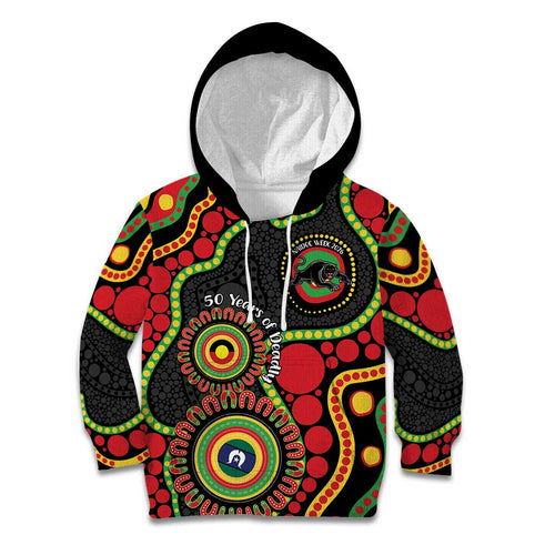 Panthers NAIDOC Week 2026 Personalised Kid Hoodie 50 Years of Deadly Aboriginal Art Black