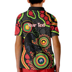 Panthers NAIDOC Week 2026 Personalised Kid Polo Shirt 50 Years of Deadly Aboriginal Art Black