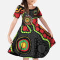 Panthers NAIDOC Week 2026 Personalised Kid Short Sleeve Dress 50 Years of Deadly Aboriginal Art Black