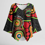 Panthers NAIDOC Week 2026 Personalised Kimono Sleeve Blouse 50 Years of Deadly Aboriginal Art Black