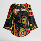 Panthers NAIDOC Week 2026 Personalised Kimono Sleeve Blouse 50 Years of Deadly Aboriginal Art Black