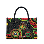 Panthers NAIDOC Week 2026 Personalised Leather Bag 50 Years of Deadly Aboriginal Art Black