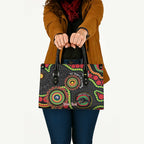 Panthers NAIDOC Week 2026 Personalised Leather Bag 50 Years of Deadly Aboriginal Art Black