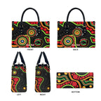 Panthers NAIDOC Week 2026 Personalised Leather Bag 50 Years of Deadly Aboriginal Art Black