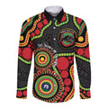 Panthers NAIDOC Week 2026 Personalised Long Sleeve Button Shirt 50 Years of Deadly Aboriginal Art Black