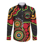 Panthers NAIDOC Week 2026 Personalised Long Sleeve Button Shirt 50 Years of Deadly Aboriginal Art Black