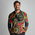 Panthers NAIDOC Week 2026 Personalised Long Sleeve Polo Shirt 50 Years of Deadly Aboriginal Art Black